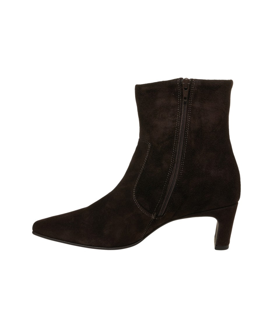 Copenaghen Brown Suede Ankle Boots With Pointed Toe