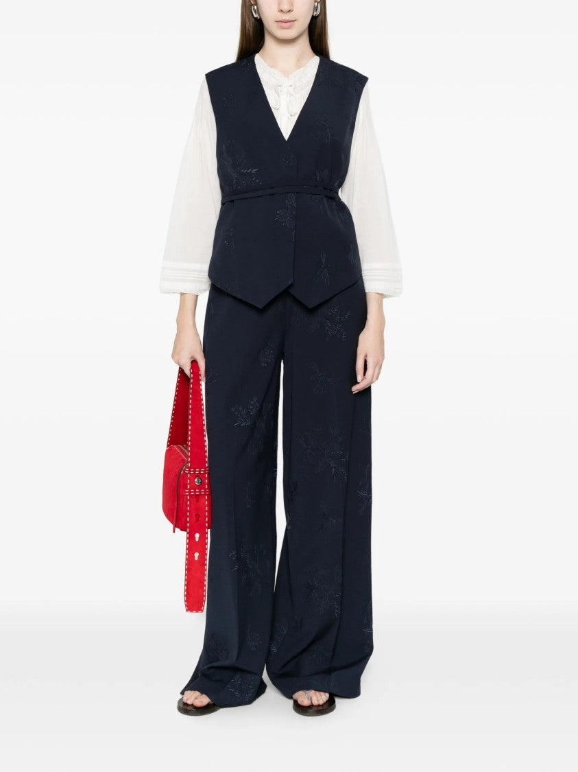 Twin-Set Blue Gilet Deep V-Neck Gilet