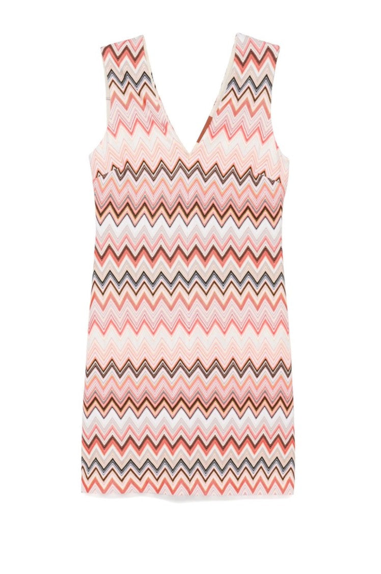 Missoni Sleeveless Short Dress With Zigzag Pattern