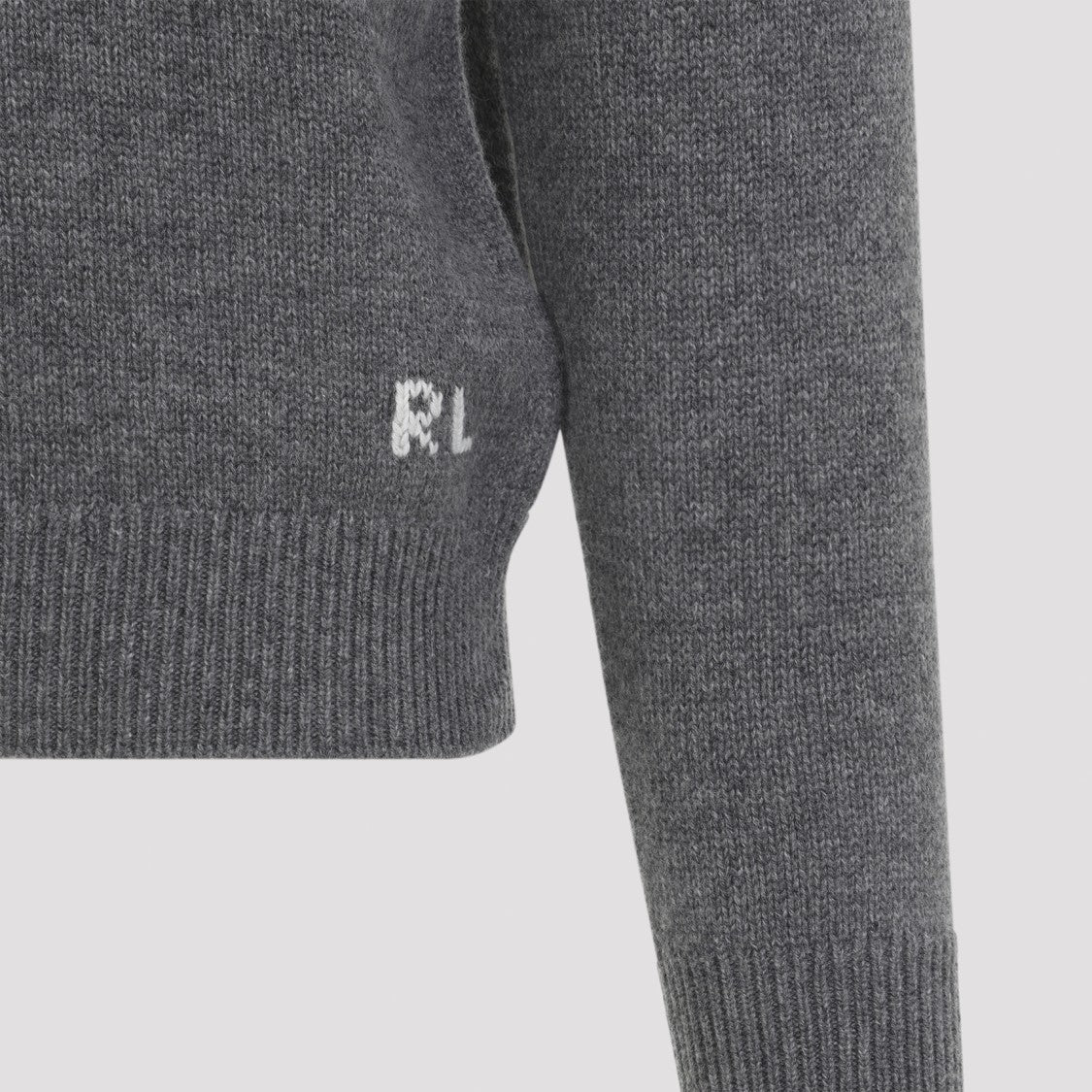 Ralph Lauren X Purple Label Embroidered Cashmere Sweater With Classic Crew Neckline