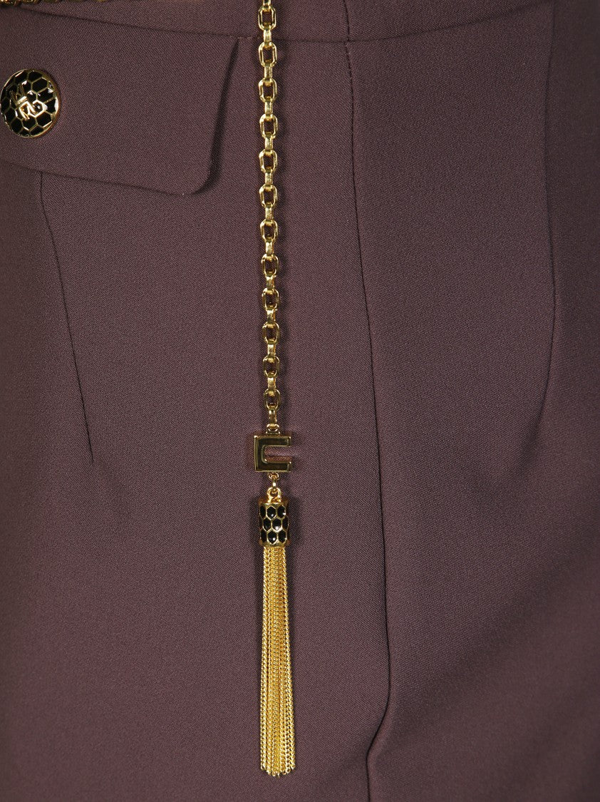 Elisabetta Franchi Straight Silhouette Mini Skirt With Flap Pockets