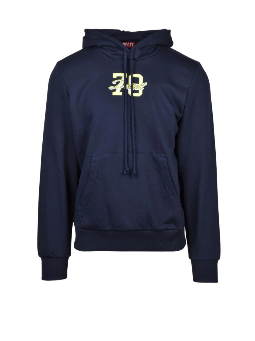 Diesel Blue Cotton-Blend Graphic Sweatshirt
