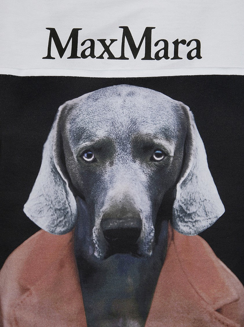 Max Mara Graphic Print Dog T-Shirt With Relaxed Fit