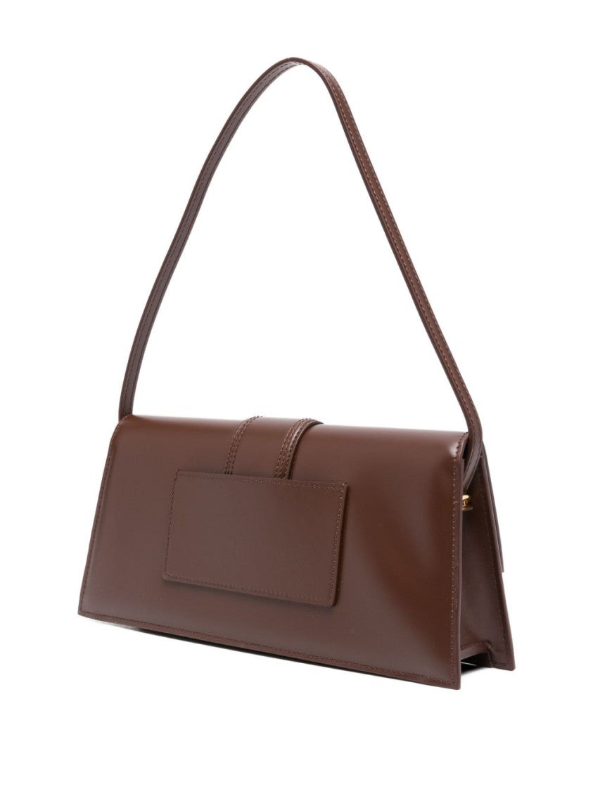 Jacquemus Chocolate Brown Gold Logo Buckle Bag
