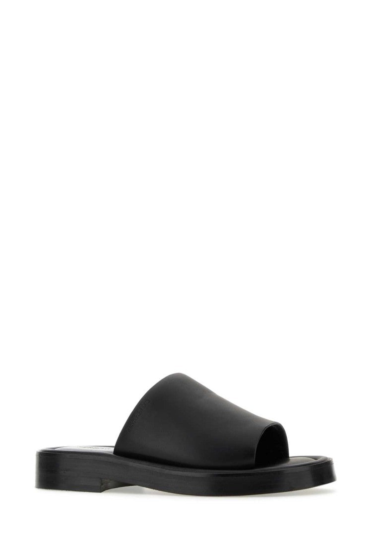 Salvatore Ferragamo Black Nappa Leather Slippers