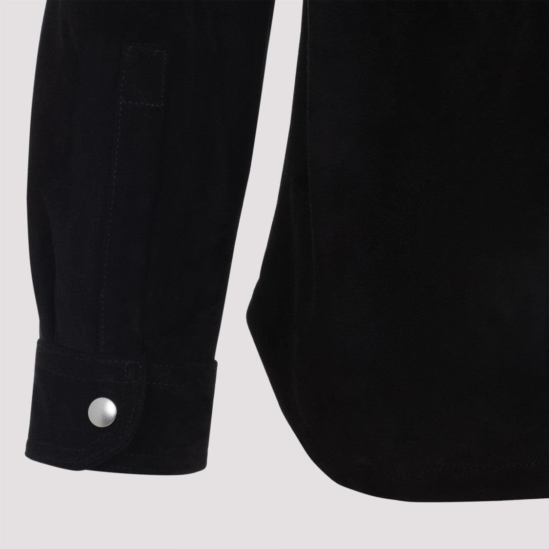 Rick Owens Black Suede Leather Outer Shirt