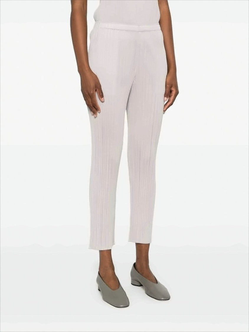 Pleats Please Relaxed-Fit Straight Leg Pants With Pleated Texture