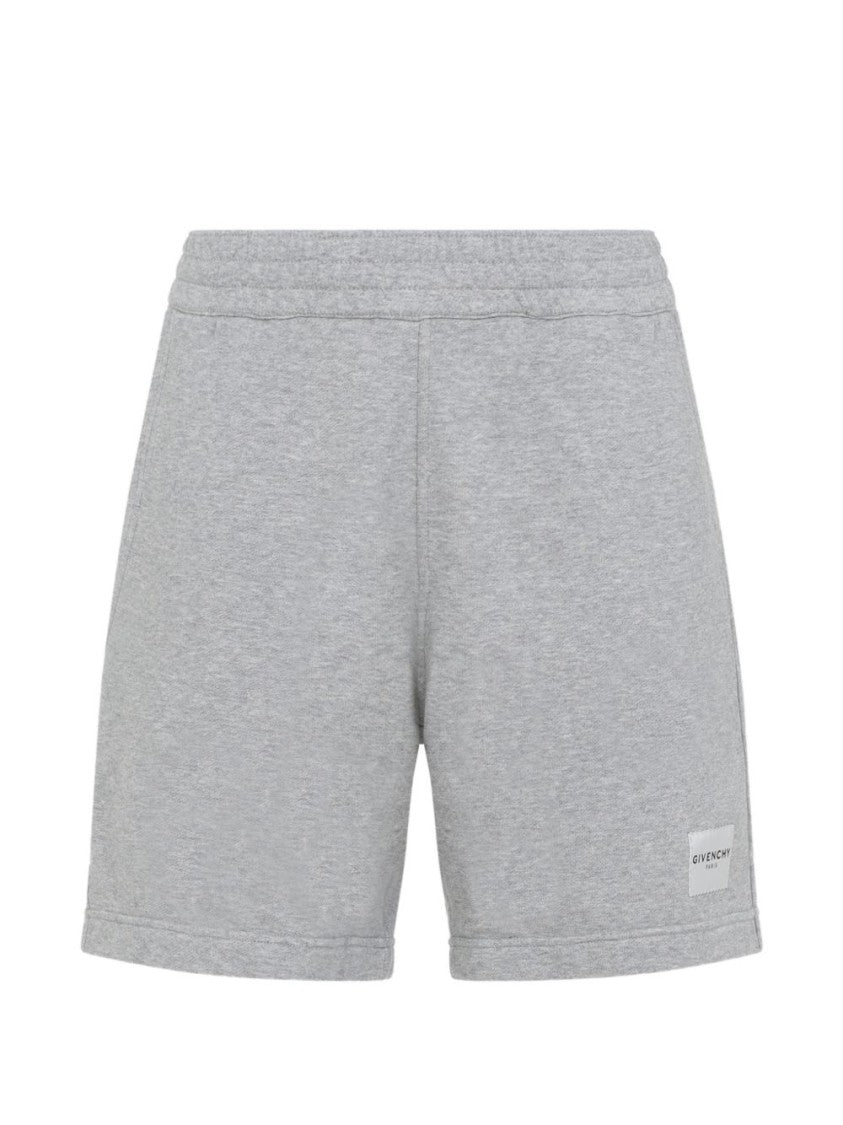 Givenchy Light Grey Logo Patch Elasticated Shorts