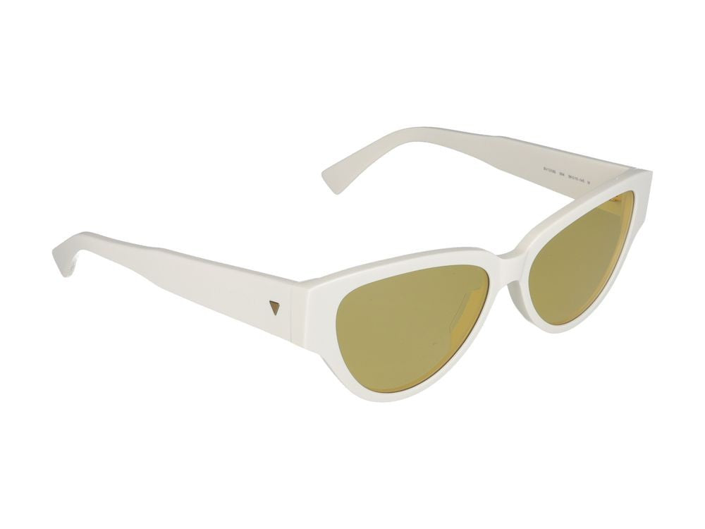 Bottega Veneta White Bold Acetate Frame Cat-Eye Sunglasses