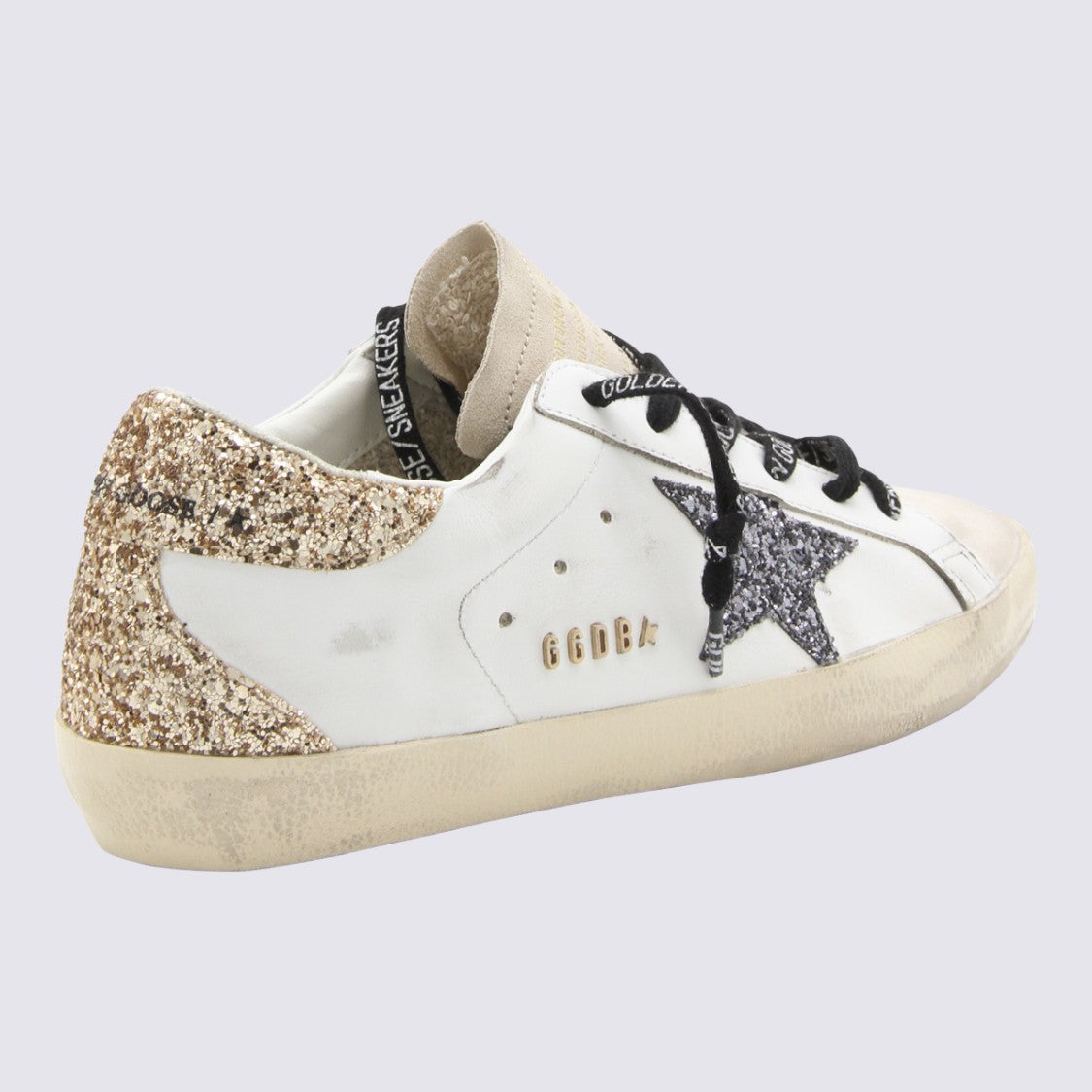 Golden Goose White Leather Sneakers With Distressed Sole