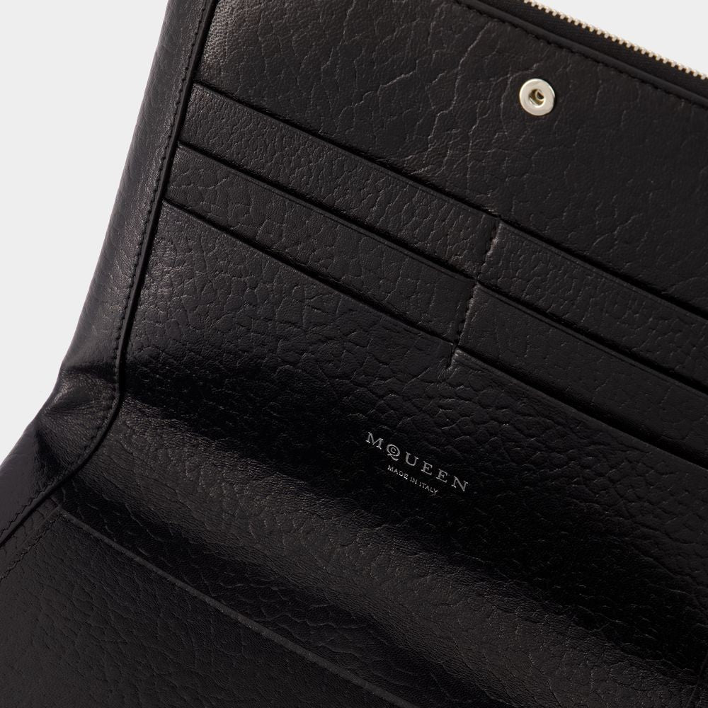 Alexander Mcqueen Cross Bar Clutch - Leather - Black/Silver