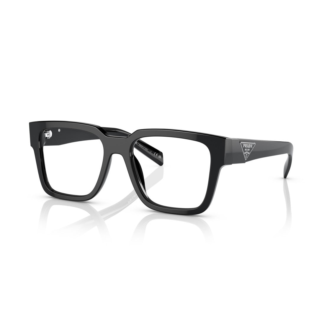 Prada 0Pr 08Zv Square Black Acetate Eyeglasses