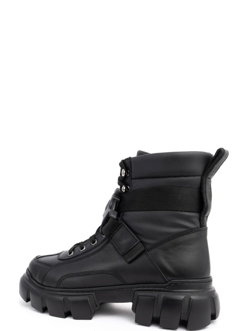 Sergio Moretti Chunky Sole Ankle Boots With Lace-Up Detail