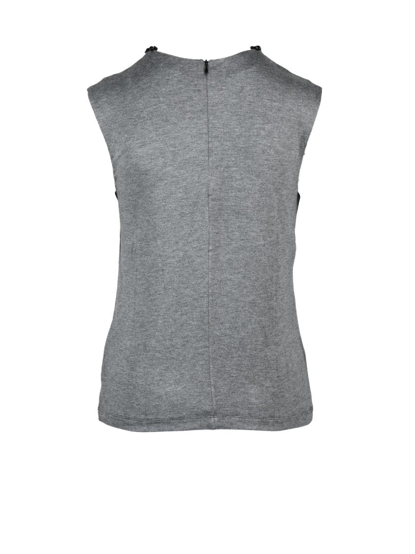 Douuod Grey Viscose-Blend Stretch Tank Top