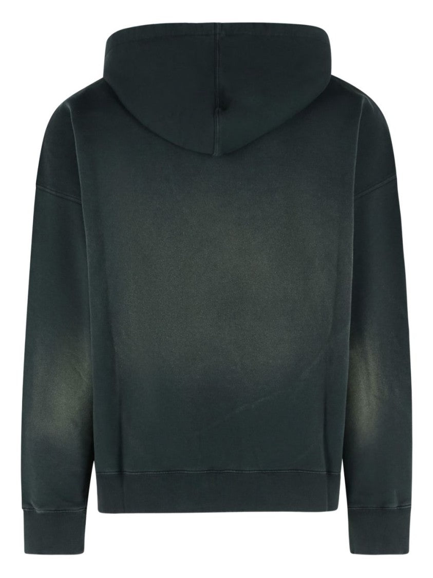 Golden Goose Vintage Wash Black Hoodie With Kangaroo Pocket