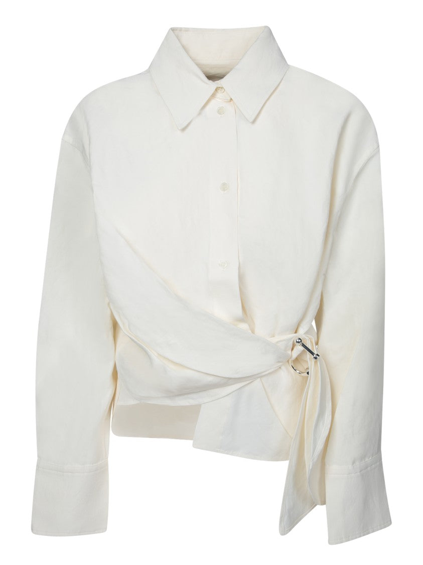 J. W. Anderson Wrap Silhouette White Long Sleeve Shirt
