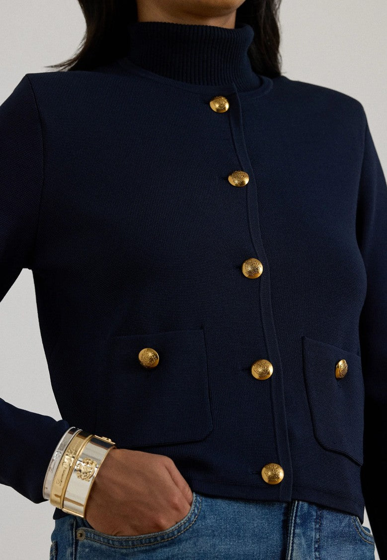 Lauren Ralph Lauren Cropped Long-Sleeve Gold-Button Jacket