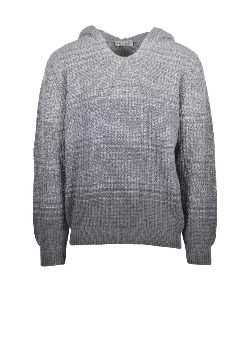 Cashmere Company P. Gradient Pattern Hooded Sweater With Ribbed Cuffs
