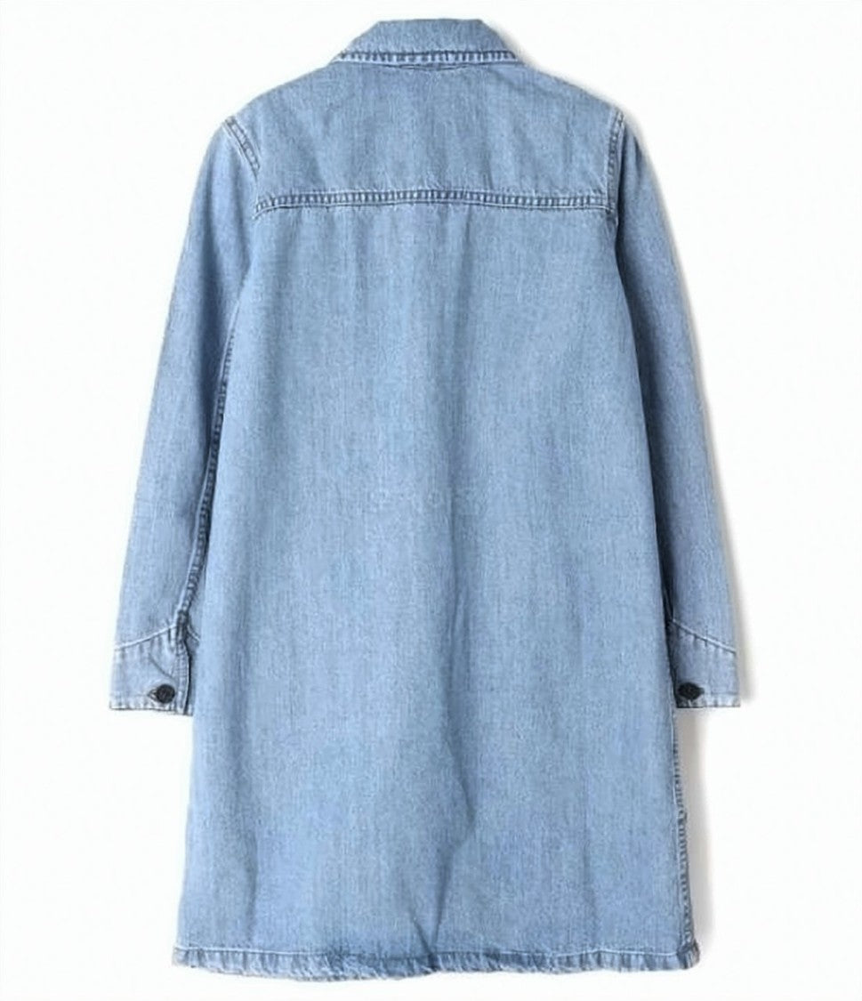 A.P.C. Midi Denim Dress With Classic Collar