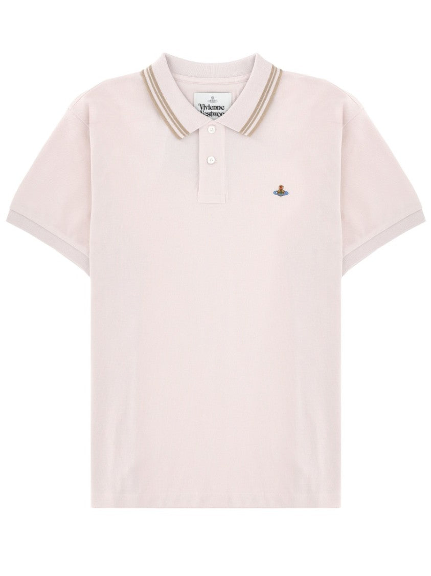 Vivienne Westwood Classic Striped Embroidered Chest Polo Shirt