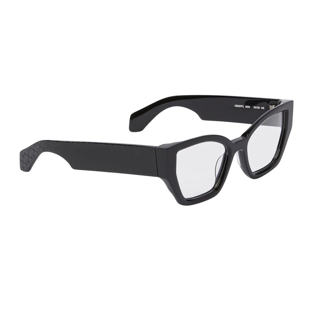 Off-White Oerj07q Style 7Q Squared Geometric Sunglasses In Glossy Black Acetate