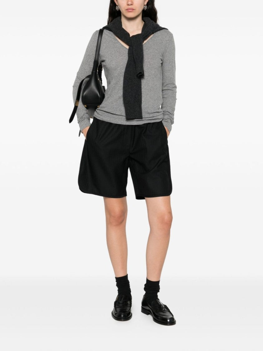 Majestic Filatures Heathered Grey Cashmere Blend Sweater