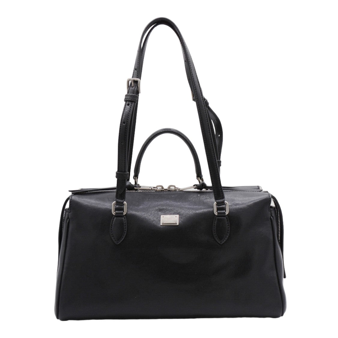 Dolce & Gabbana Sleek Black Handbag With Dual Handles