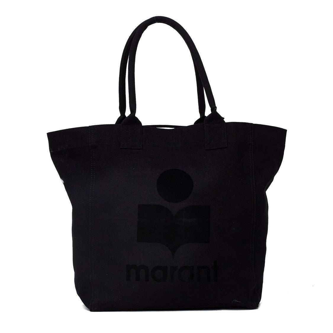 Isabel Marant Yenky Washed Cotton Canvas Logo Tote Bag
