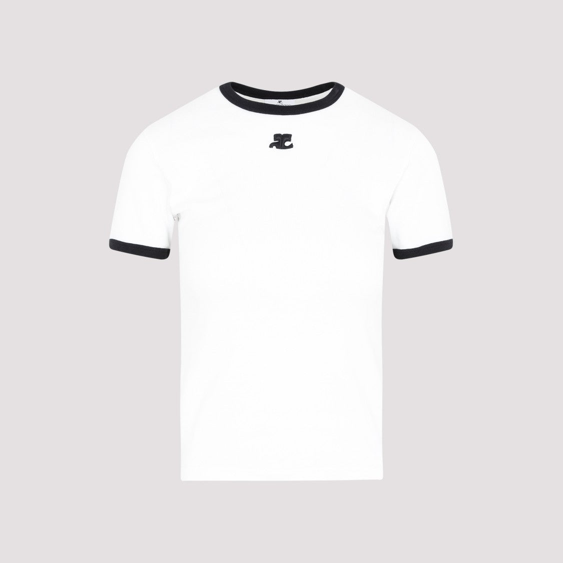 Courrèges White Bumpy Contrast Logo T-Shirt