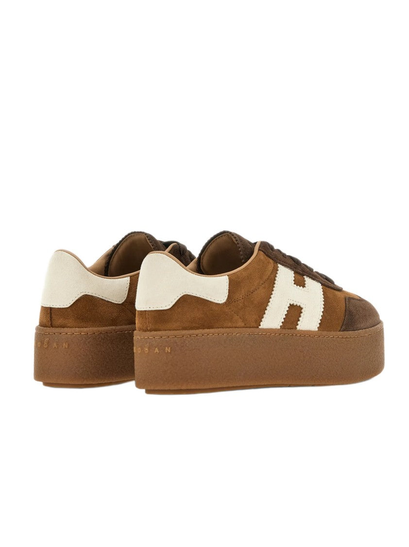 Hogan Platform Sneakers With Suede Upper And Contrasting Logo
