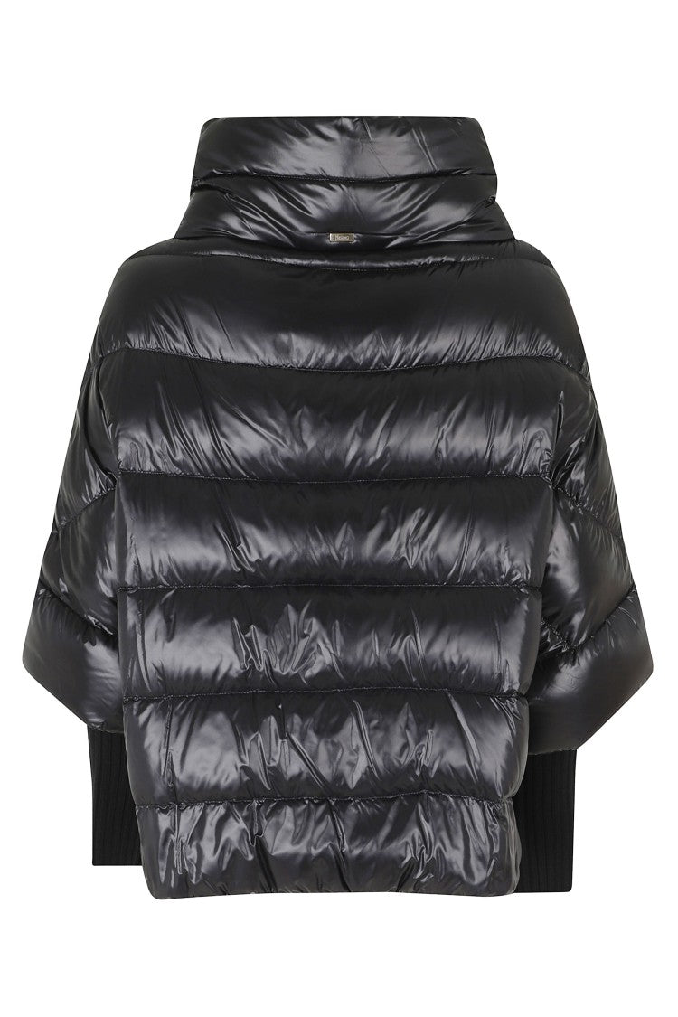 Herno Black Quilted Ribbed Cuffs Oversized Down Jacket