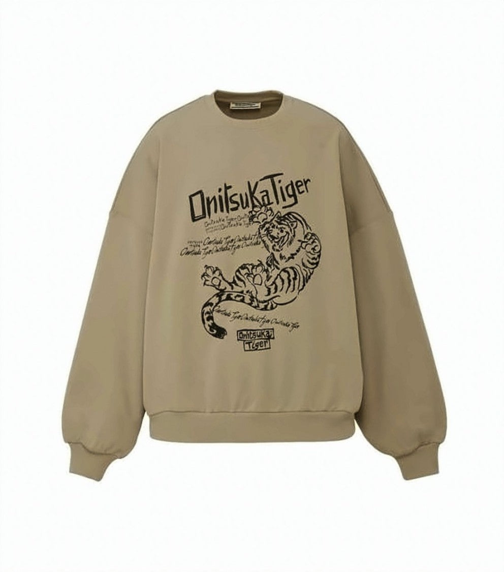 Onitsuka Tiger Relaxed-Fit Long-Sleeve Sweatshirt With Tiger Graphic