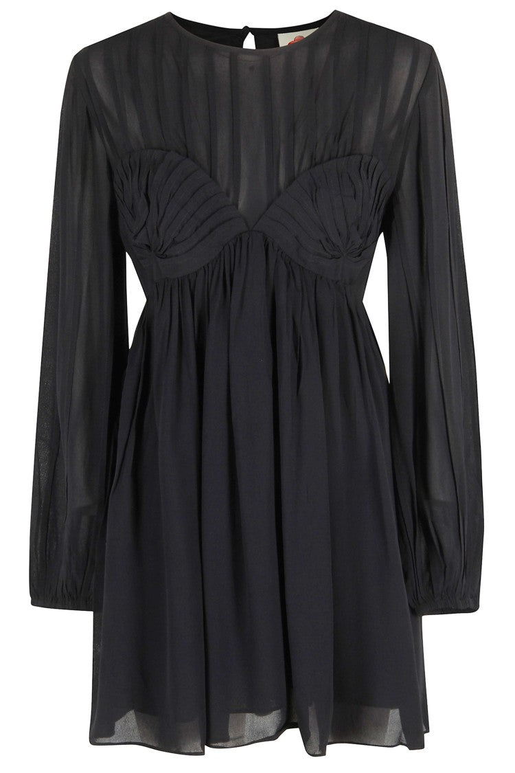 Farm Rio Sheer Long Sleeve Mini Dress