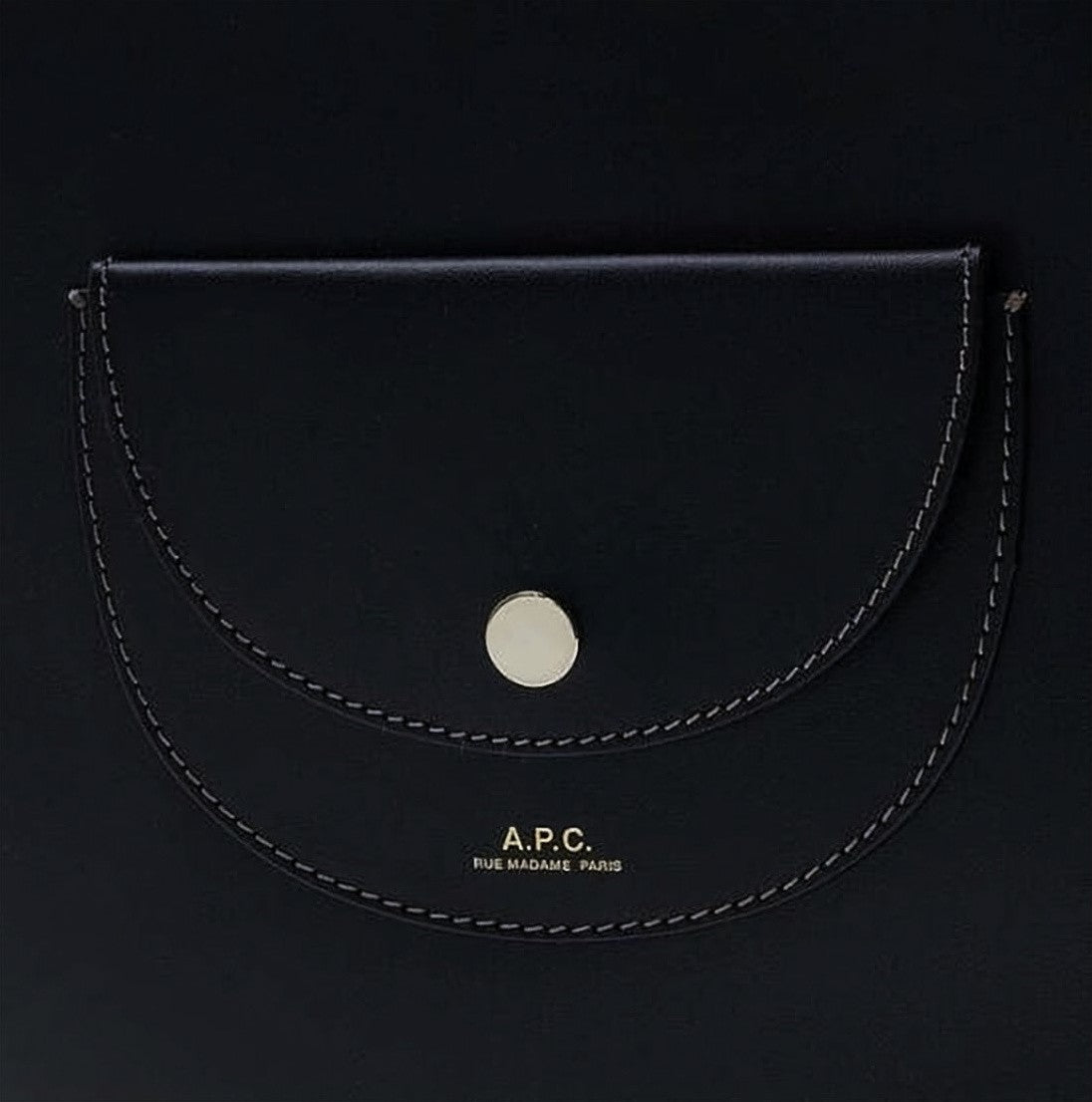 A.P.C. Half-Moon Black Calf Leather Shoulder Bag