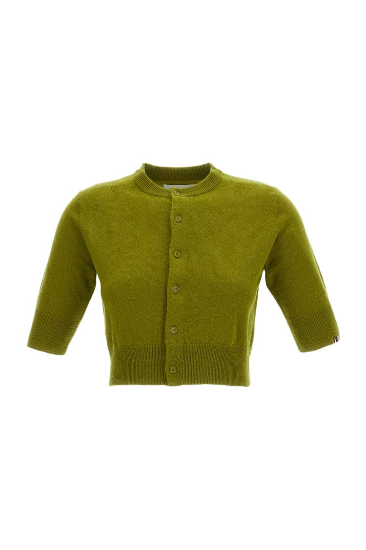 Extreme Cashmere Green Grass N.474 Super Little Cropped Cardigan