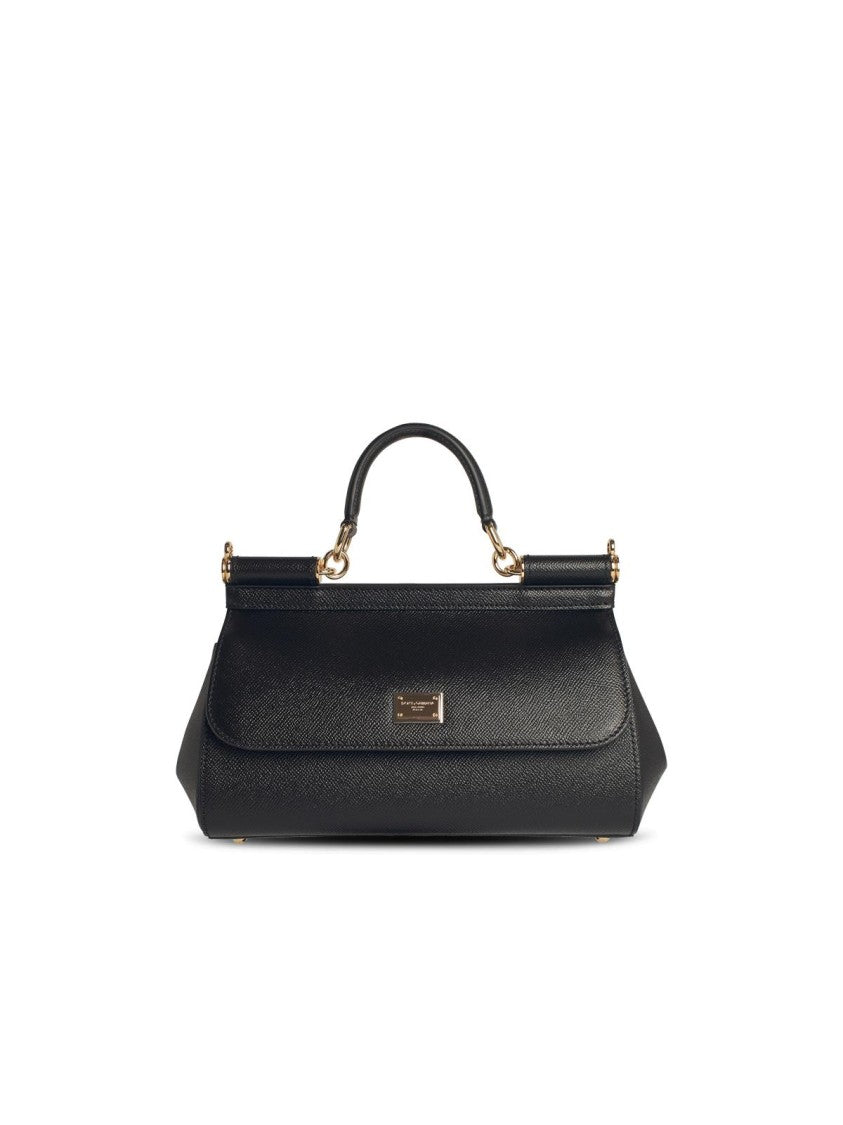Dolce & Gabbana Sicily' Small Black Leather Bag