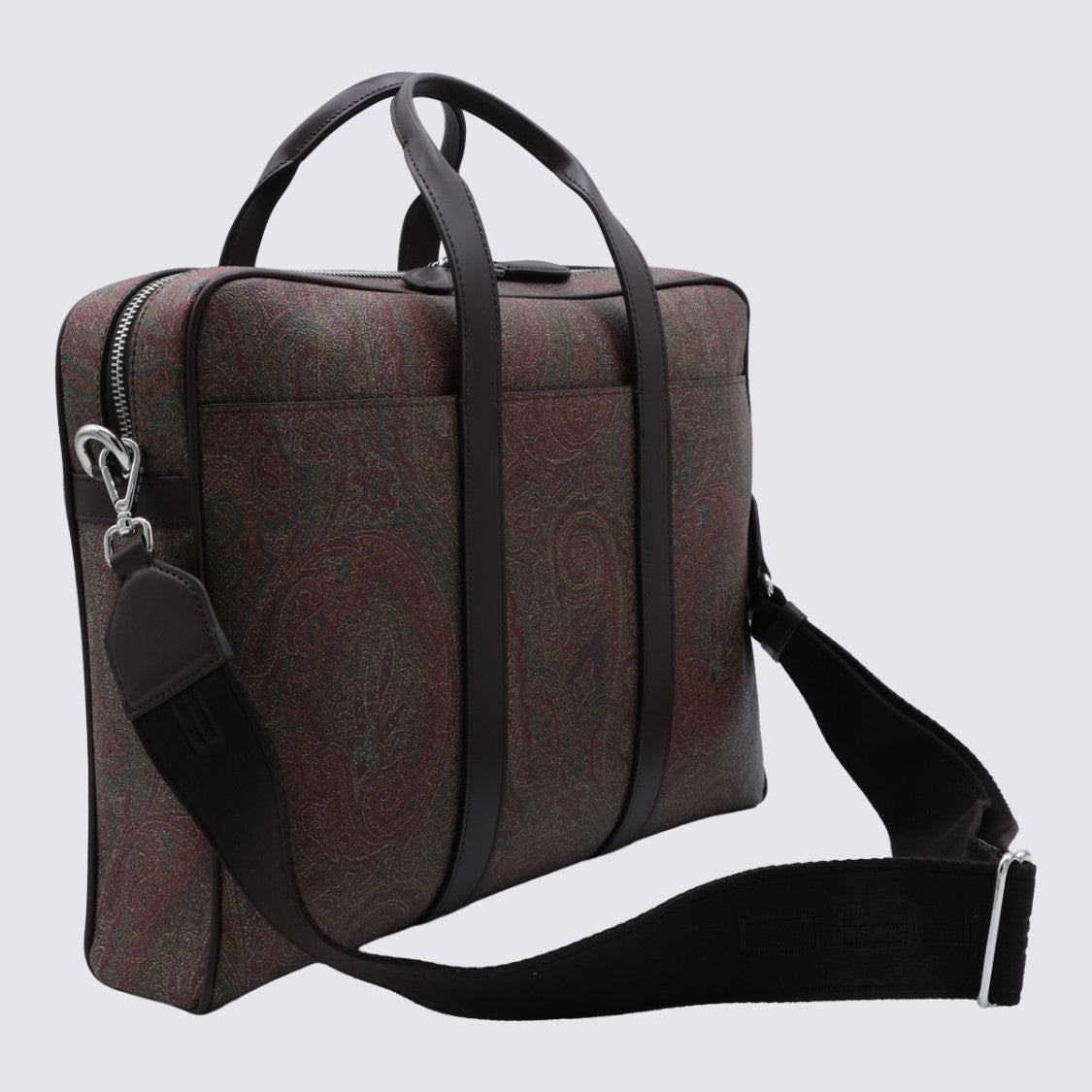 Etro Structured Briefcase-Style Bag With Dark Paisley Pattern