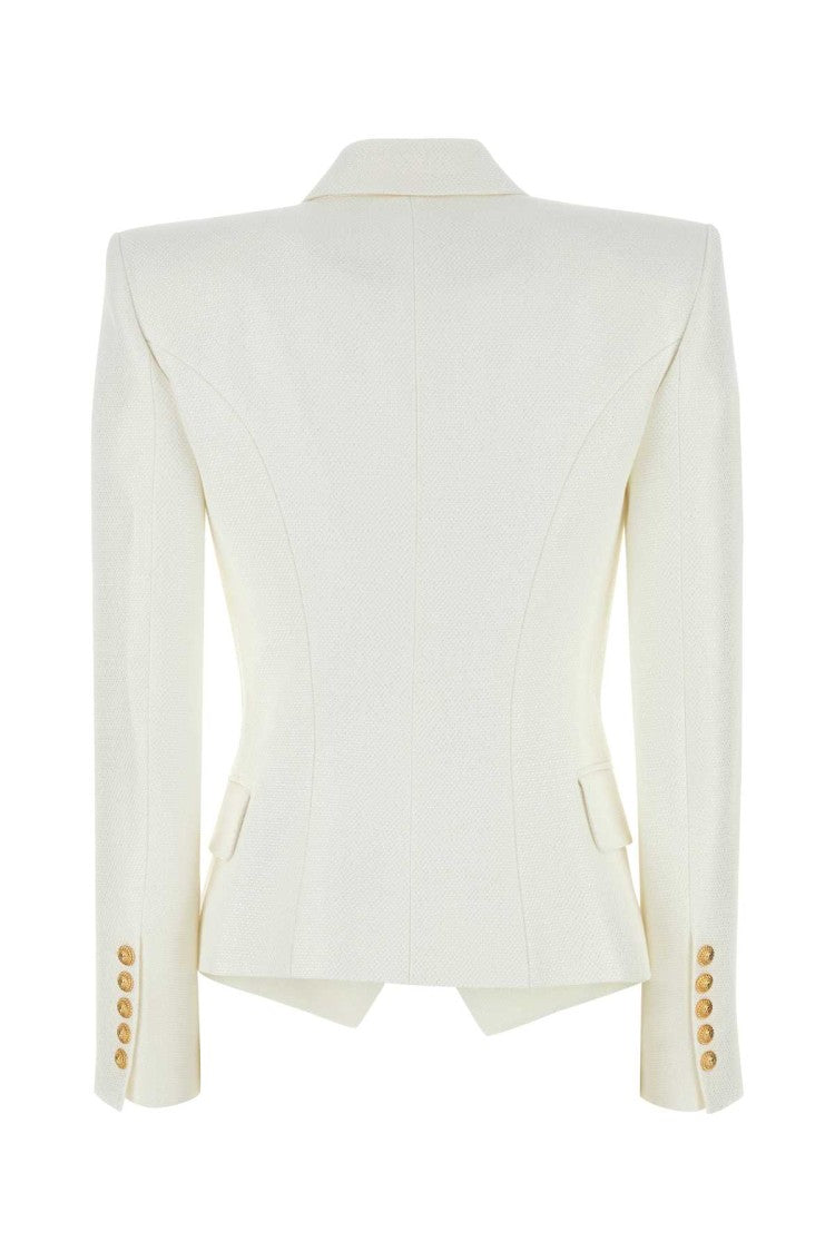 Balmain White Viscose Blend Blazer