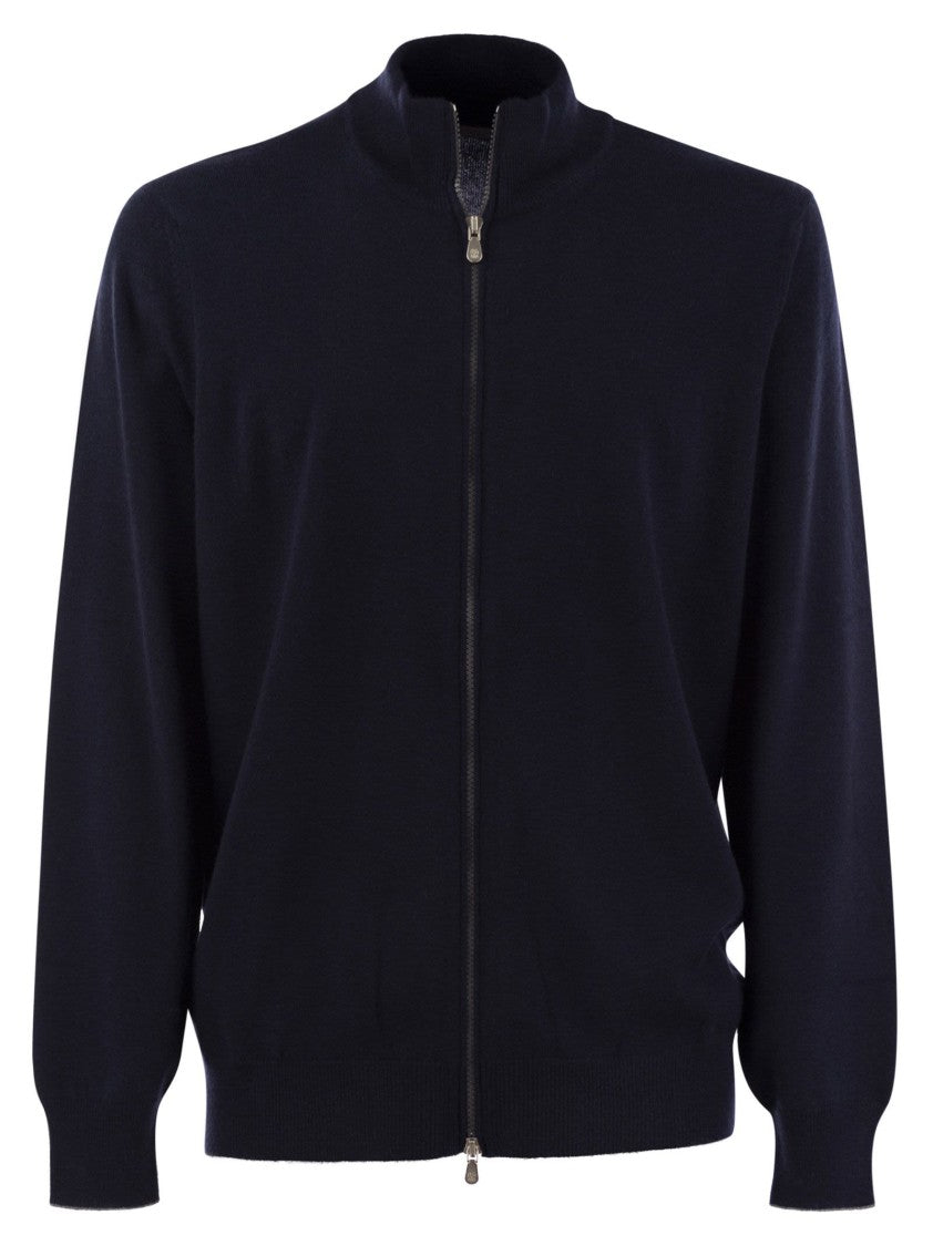 Brunello Cucinelli High-Necked Cashmere Cardigan With Zip