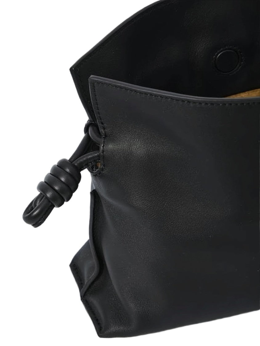 Loewe Gathered Silhouette Black Nappa Leather Crossbody Bag