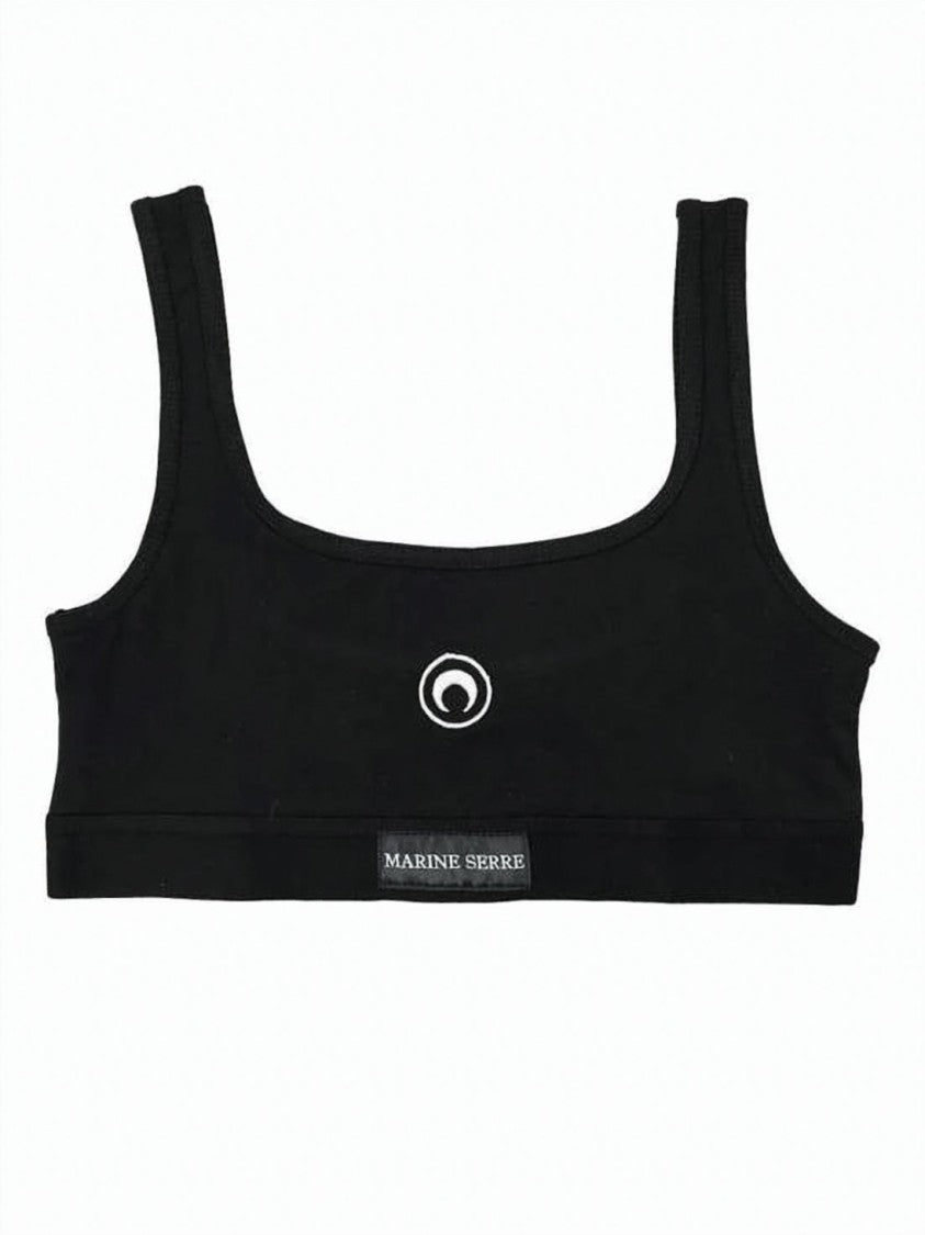 Marine Serre Sleeveless Crop Top With Square Neckline And Wide Straps