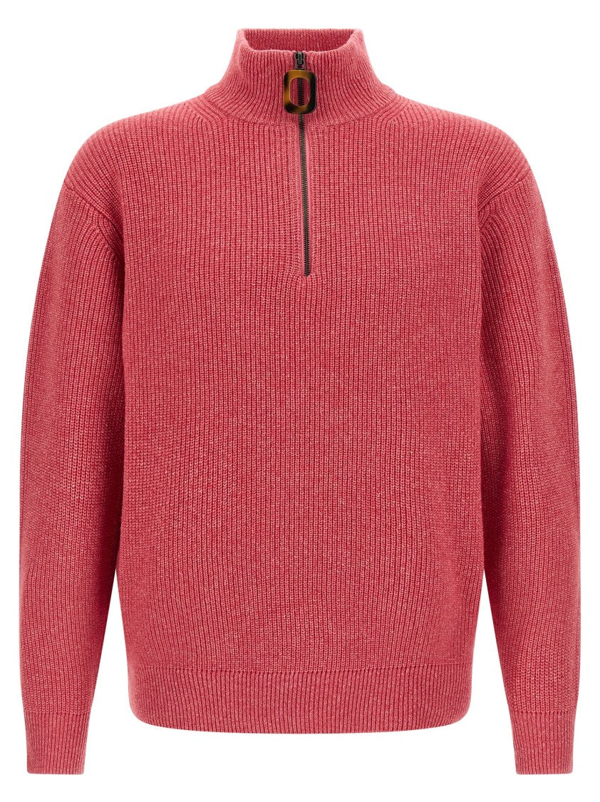 J. W. Anderson Half-Zip Knit Sweater With Horn-Effect Zipper