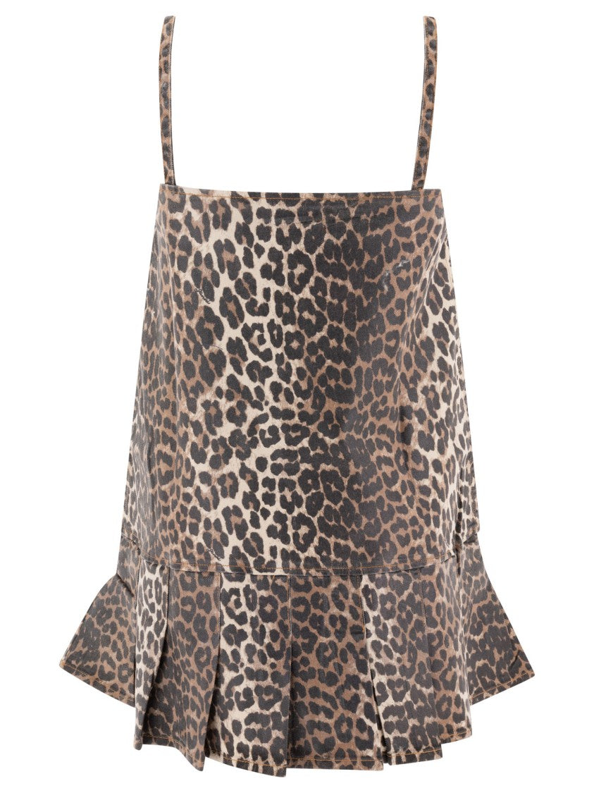 Ganni Leopard Print Mini Dress