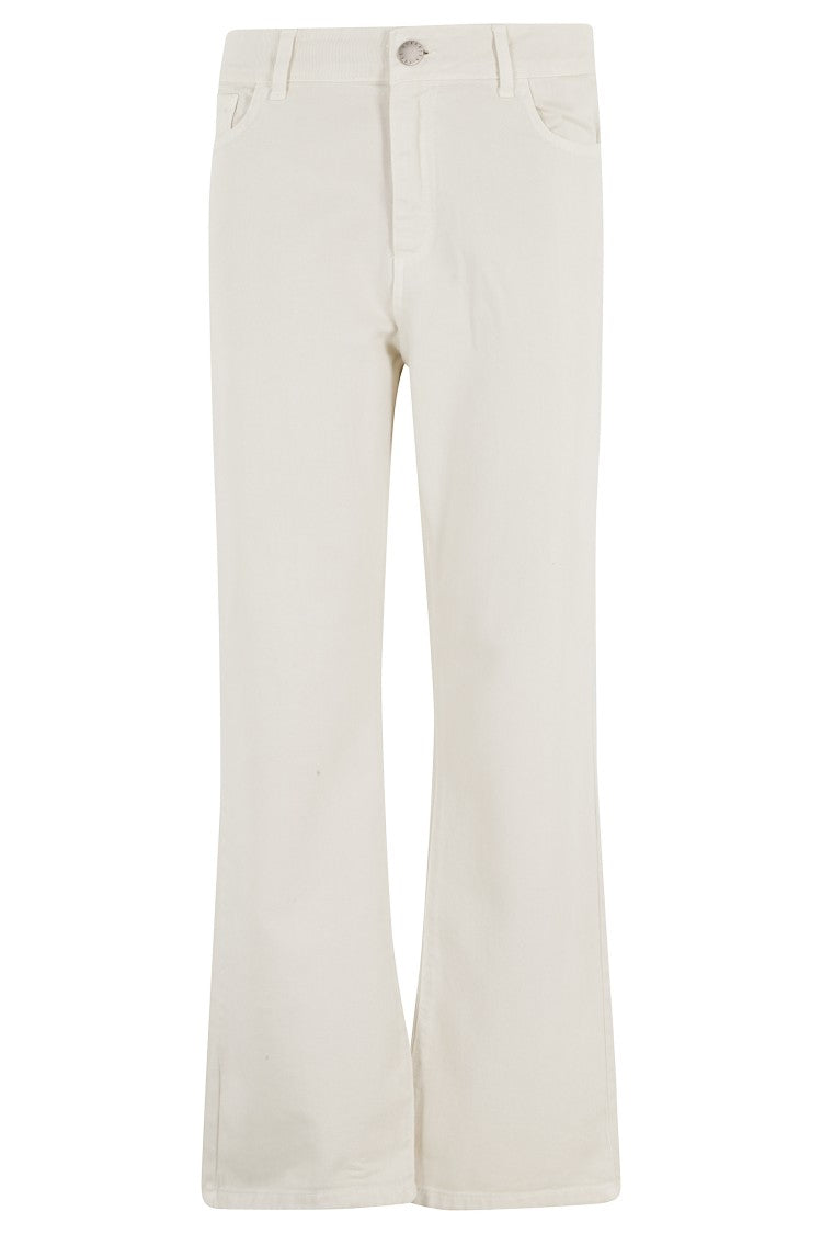 Federica Tosi Sand Trumpet Belt-Loops Cotton Jeans