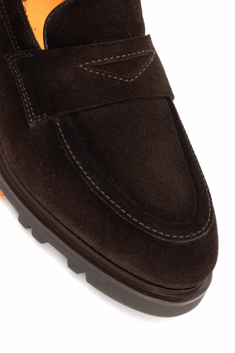 Santoni Goodyear Construction Suede Moccasins