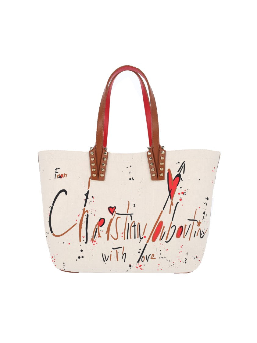 Christian Louboutin Large Cotton Tote Bag With Leather Accents