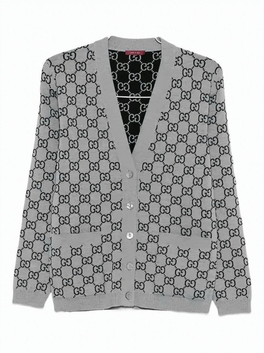 Gucci Classic V-Neck Cardigan With All-Over Logo Pattern
