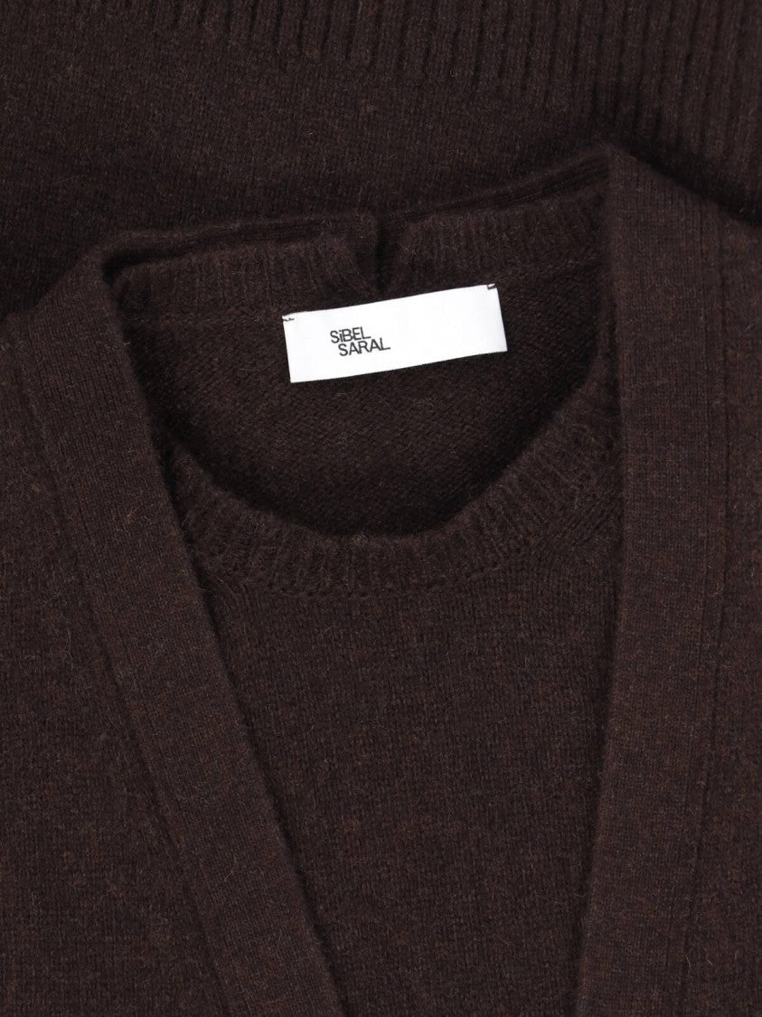 Sibel Saral Brown Jake Layered Cashmere-Merino Sweater