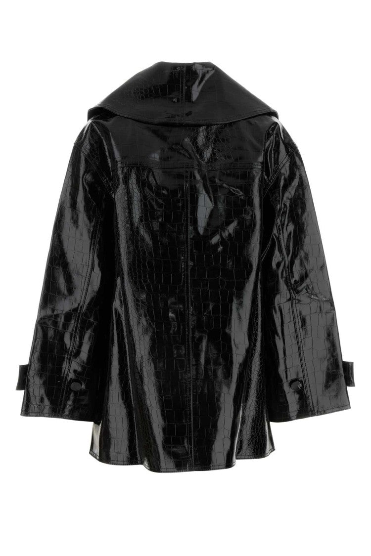 Ganni Black Synthetic Leather Coat
