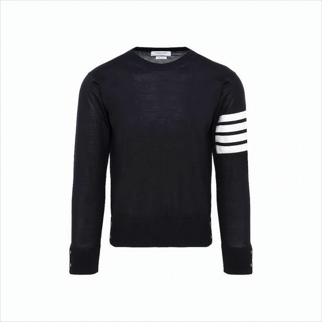 Thom Browne Merino Wool Sweater With Three-Stripe Detail